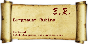 Burgmayer Rubina névjegykártya